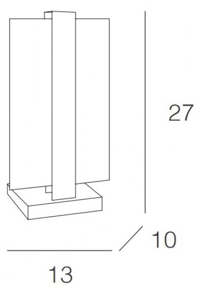 Abat-jour moderna top light cross 1106 p e27 led metallo vetro lampada tavolo - Top Light