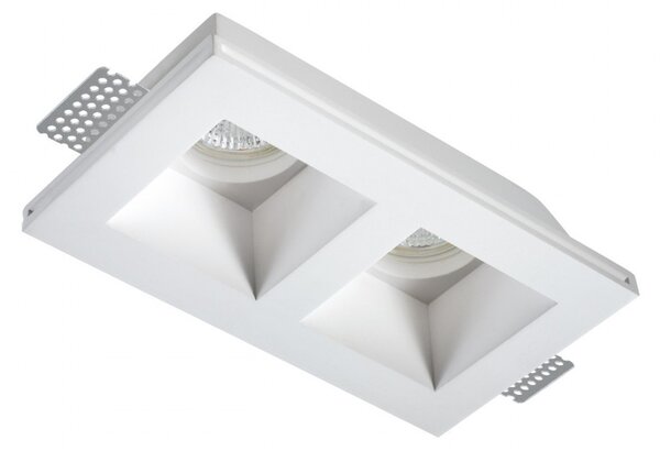 Faretto incasso led gesso pan international priamo inc1503 gu10 spot verniciabile controsoffitto - Pan International