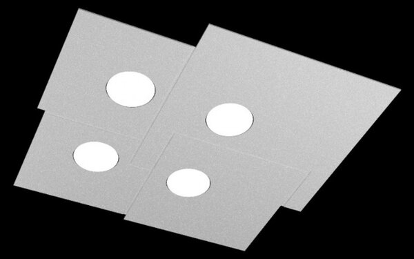 Plafoniera moderna top light plate 1129 pl4 gx53 led metallo lampada soffitto - Top Light