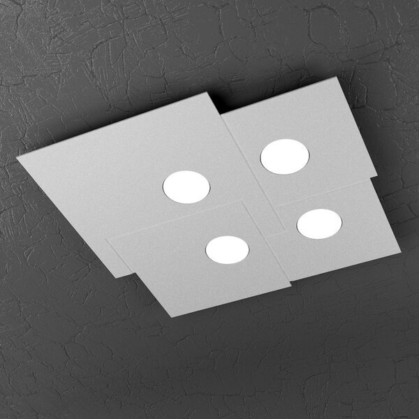Plafoniera moderna top light plate 1129 pl4 gx53 led metallo lampada soffitto - Top Light