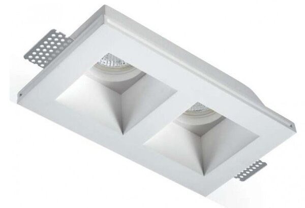 Faretto incasso led gesso pan international priamo inc1503 gu10 spot verniciabile controsoffitto - Pan International