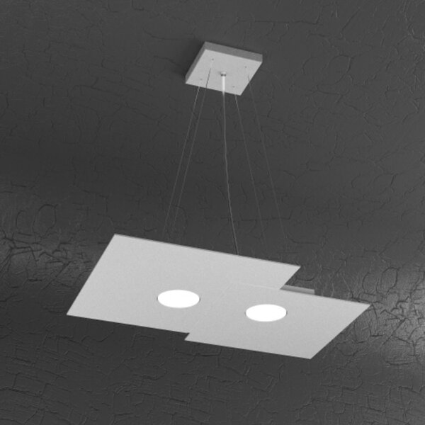 Lampadario moderno top light plate 1129 s2 r gx53 led monoemissione metallo sospensione - Top Light