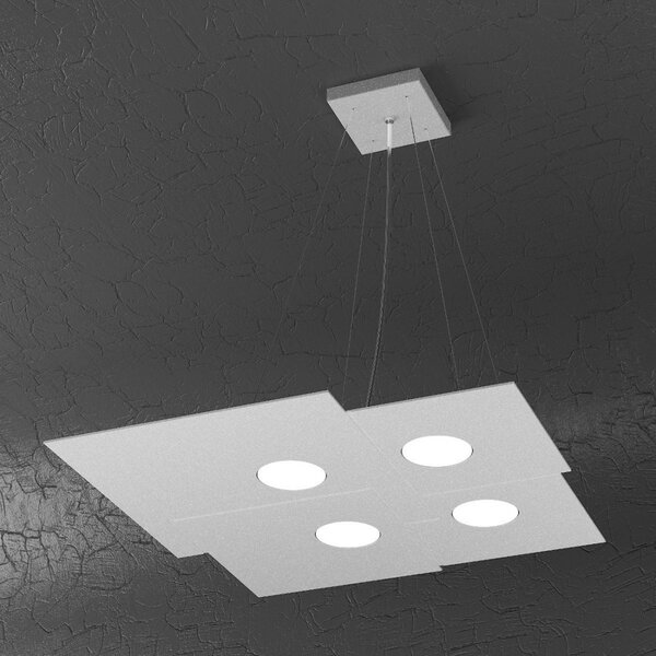 Lampadario moderno top light plate 1129 s4 gx53 led metallo monoemissione sospensione - Top Light