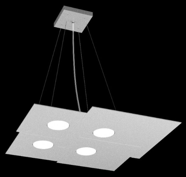 Lampadario moderno top light plate 1129 s4 gx53 led metallo monoemissione sospensione - Top Light