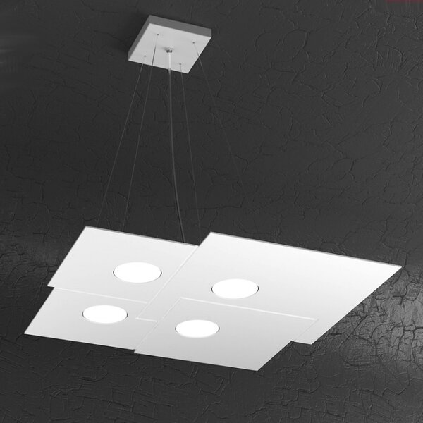 Lampadario moderno top light plate 1129 s4 gx53 led metallo monoemissione sospensione - Top Light