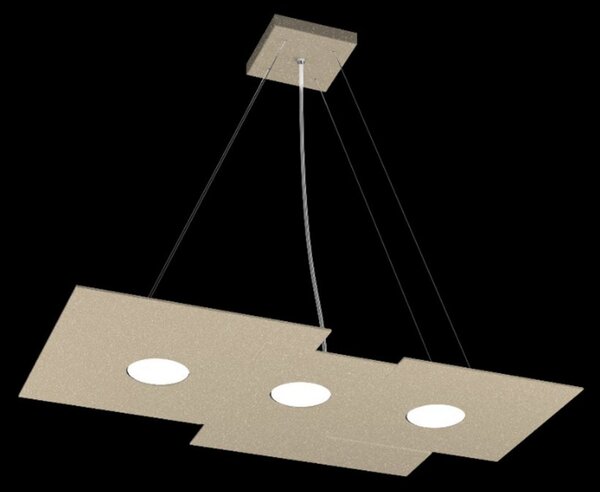 Lampadario moderno top light plate 1129 s3 r+2 gx53 led biemissione metallo sospensione - Top Light