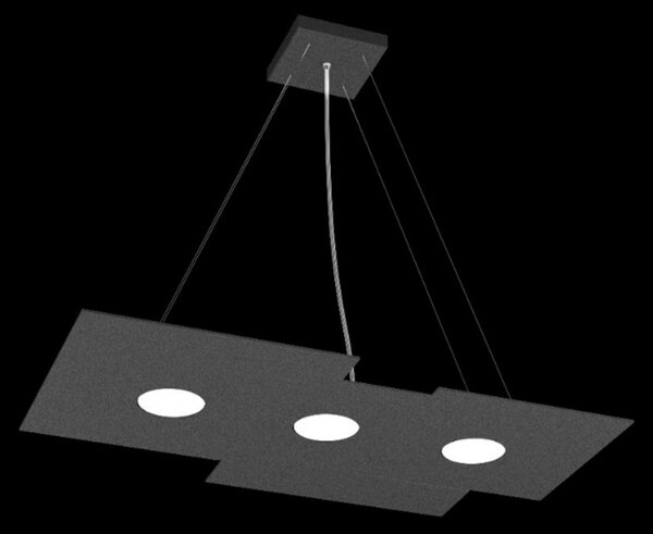 Lampadario moderno top light plate 1129 s3 r+2 gx53 led biemissione metallo sospensione - Top Light