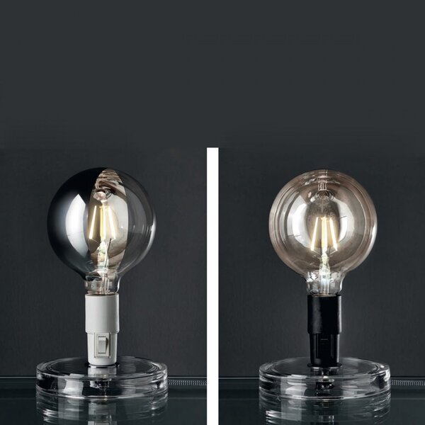 Abat-jour illuminando bugia e27 led lampada tavolo moderna acrilico bianco nero interruttore interno - Illuminando