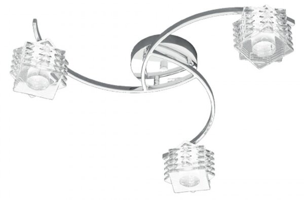 Outlet plafoniera moderna top light rubik 1126 pl3 g9 led metallo vetro lampada soffitto - Lampadari Bartalini Outlet