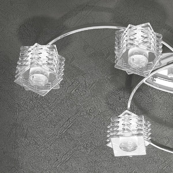 Outlet plafoniera moderna top light rubik 1126 pl6 g9 led metallo vetro lampada soffitto - Lampadari Bartalini Outlet