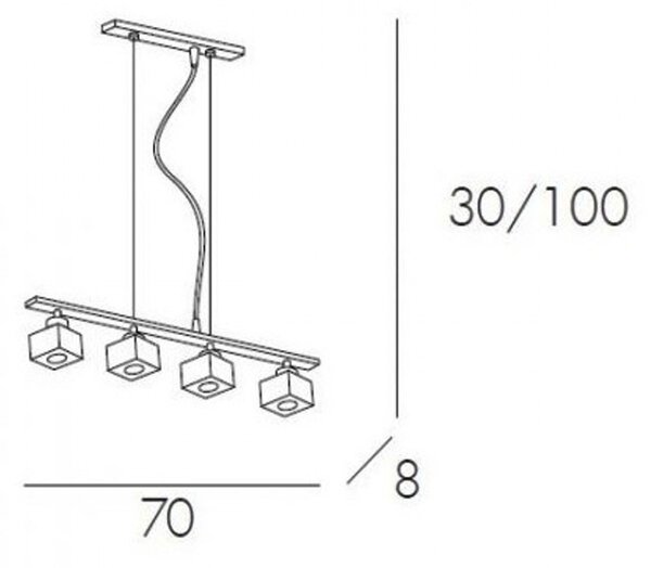 Outlet sospensione tp-metropolitan 1047 s4 g9 40w 4 luci lampada soffitto parete moderna - Lampadari Bartalini Outlet