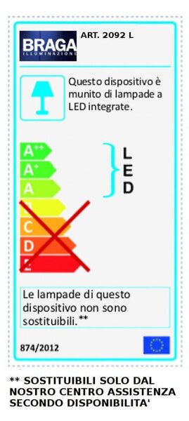 Abat-jour moderna fratelli braga nuvola 2092 l led metacrilato orientabile - Fratelli Braga