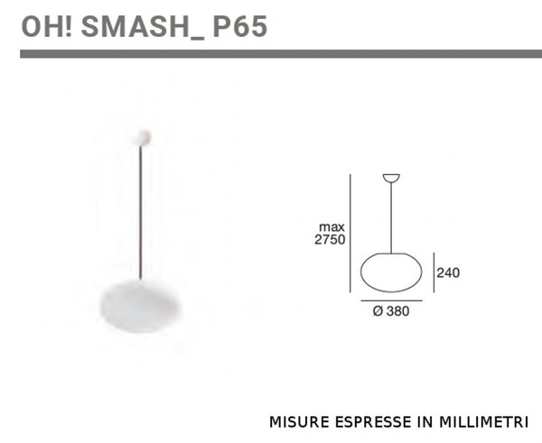 Lampadario moderno linea light group oh smash p65 16213 led sospensione polietilene - Linea Light Group