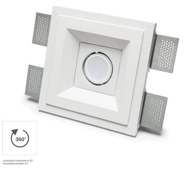 Faretto incasso gesso belfiore 9010 ara 4215.35 gu10 led orientabile parete soffitto - Belfiore - 9010