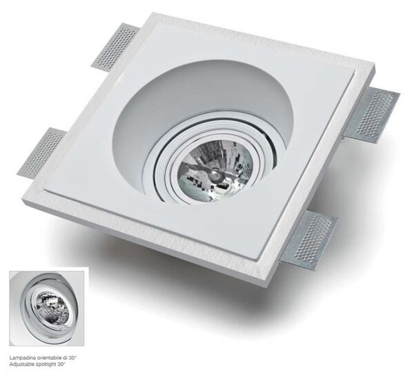 Faretto incasso gesso belfiore 9010 aquila 4039b.35 gu10 led lampada soffitto parete - Belfiore - 9010