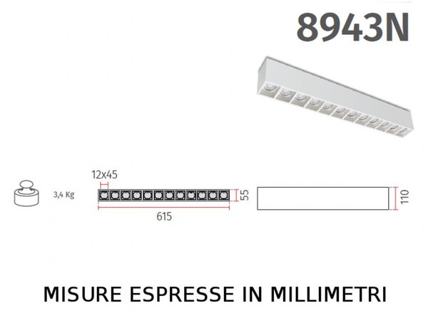 Plafoniera belfiore 9010 banister big 8943n.35 gu10 led lampada soffitto - Belfiore - 9010