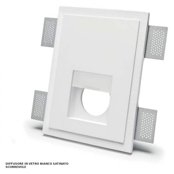 Faretto incasso gesso belfiore 9010 mika 4195b led wireless senza presa lampada parete segnapasso - Belfiore - 9010