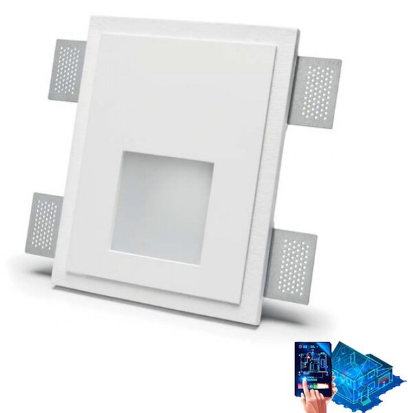 Faretto incasso gesso belfiore 9010 mika 4195b led wireless senza presa lampada parete segnapasso - Belfiore - 9010