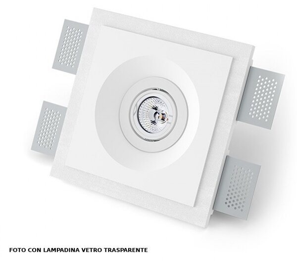 Faretto incasso gesso belfiore 9010 ara round 4216.35 gu10 led orientabile lampada soffitto parete - Belfiore - 9010