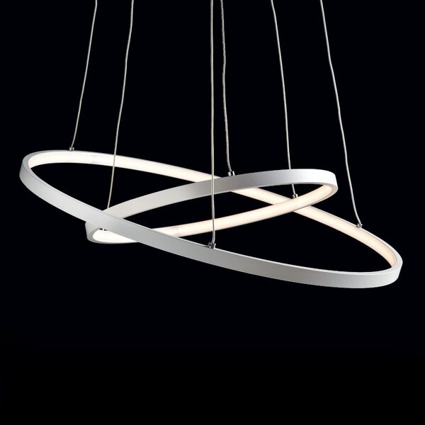 Lampadari moderni illuminando anelli 2 led sospensione metallo bianco interni 32w 2240lm - Illuminando