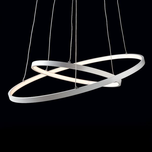 Lampadari moderni illuminando anelli 2 led sospensione metallo bianco interni 32w 2240lm - Illuminando