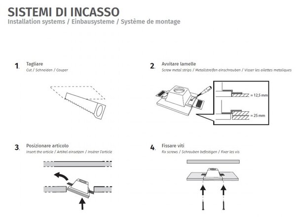 Faretti incasso gesso 9010 belfiore freccia big 4191f.35 gu10 led lampada scomparsa - Belfiore - 9010