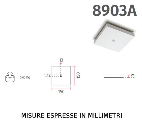 Plafoniera gesso belfiore 9010 flat 8903a.3040 led sistema wireless lampada soffitto - Belfiore - 9010