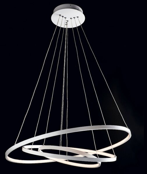 Lampadari moderni illuminando anelli 3 led sospensione metallo bianco cerchi interni 58w 4060lm - Illuminando