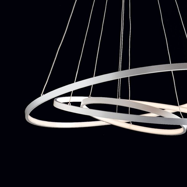 Lampadari moderni illuminando anelli 3 led sospensione metallo bianco cerchi interni 58w 4060lm - Illuminando