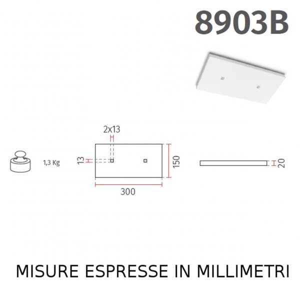 Plafoniera gesso belfiore 9010 flat double 8903b.3040 led sistema wireless lampada soffitto - Belfiore - 9010