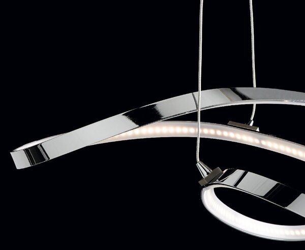 Lampadario illuminando nebula sp g 30w led 2100lm 3000°k sospensione ultrmoderna metallo cromo acrilico interni - Illuminando
