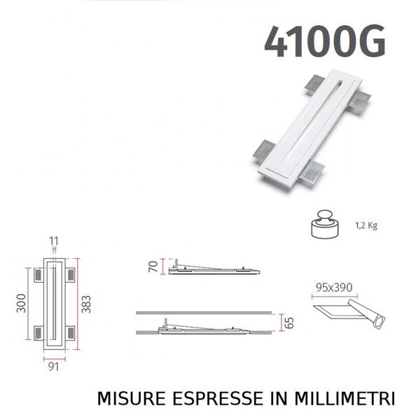 Faretto incasso gesso belfiore 9010 ago big 4100g led 2w 200lm wireless lampada parete segnapasso - Belfiore - 9010