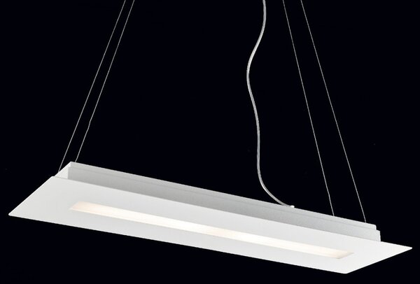 Lampadario moderno illuminando thor sp re g led sospensione metallo bianco rettangolare interni 32w 3000°k 2880lm - Illuminando