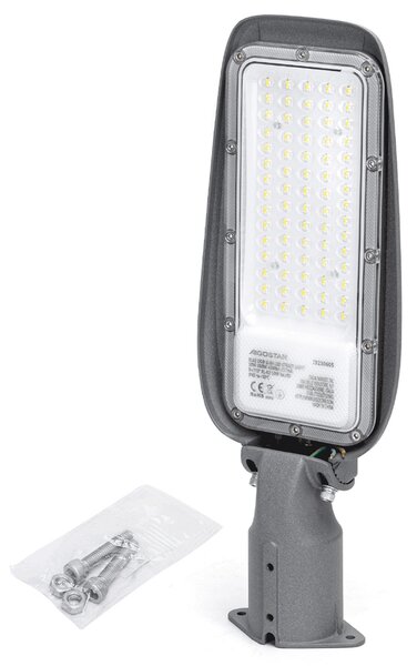 Lampione stradale Led Slim 50W Grigio IP65 Bianco freddo 6500K Aigostar