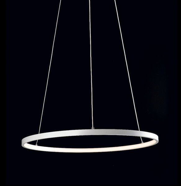 Lampadari moderni illuminando anelli 1 led sospensione metallo bianco interni 18w 1260lm - Illuminando