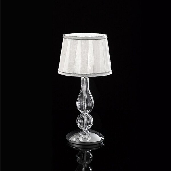 Abat-jour classica sylcom carola 1422 20 + top e14 led vetro murano lampada tavolo - Sylcom