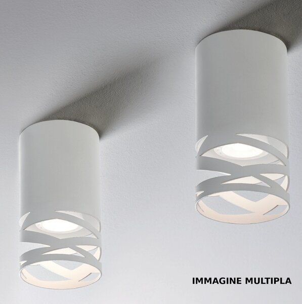 Plafoniera illuminando chimera pl gu10 led gu10 led lampada soffitto moderna metallo bianco cilindro interno - Illuminando