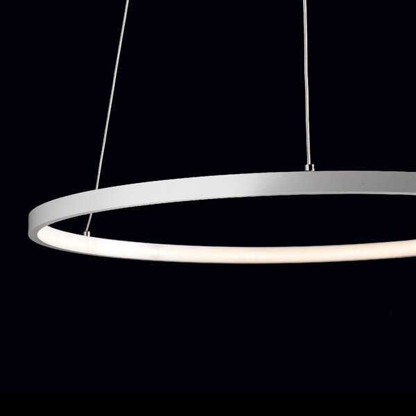Lampadari moderni illuminando anelli 1 led sospensione metallo bianco interni 18w 1260lm - Illuminando