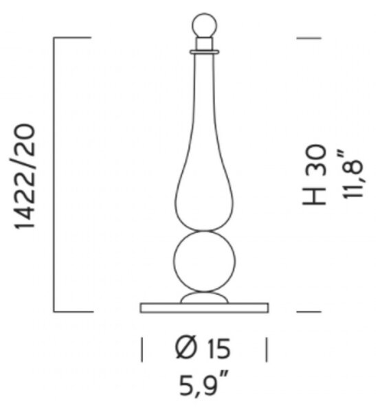 Abat-jour classica sylcom carola 1422 20 e14 led vetro murano lampada tavolo - Sylcom