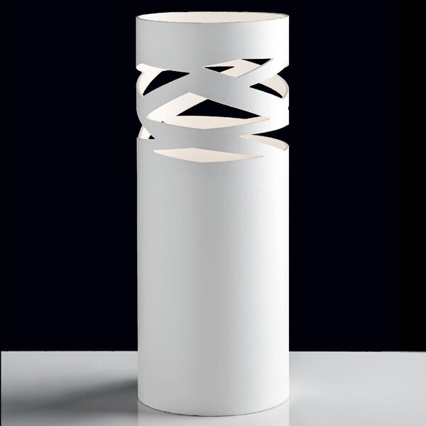 Abat-jour illuminando chimera lu p gu10 led lampada tavolo moderna metallo bianco cilindro interno - Illuminando