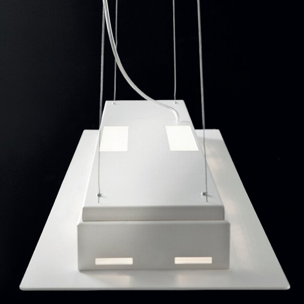 Lampadario moderno illuminando thor sp re g led sospensione metallo bianco rettangolare interni 32w 3000°k 2880lm - Illuminando