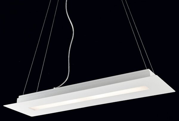 Lampadario moderno illuminando thor sp re g led sospensione metallo bianco rettangolare interni 32w 3000°k 2880lm - Illuminando