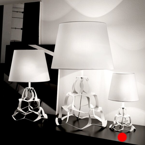Abat-jour moderna selene anais 1045 011 009 e14 led metallo tessuto lampada tavolo - Selene Illuminazione