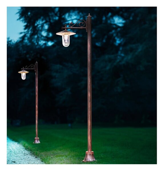 Lampioncino palo classico ferroluce genova a403 te e27 led alluminio lampada terra - Ferroluce