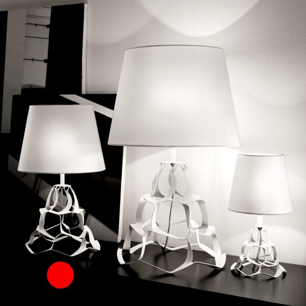 Abat-jour moderno selene anais 1046 011 009 e27 led metallo tessuto lampada tavolo - Selene Illuminazione