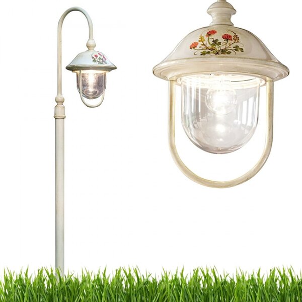 Lampioncino palo classico ferroluce bari a303 te e27 led alluminio lampada terra - Ferroluce
