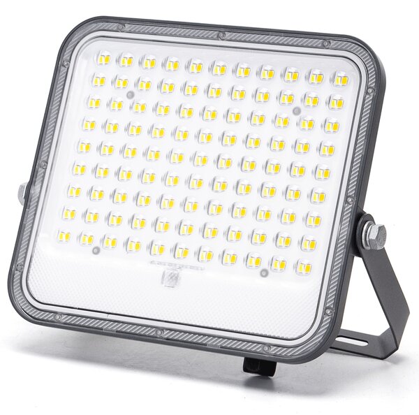 Faro Led 150W Grigio con pannello solare IP66 CCT temperatura colore regolabile Dimmerabile con telecomando e con sensore crepuscolare Aigostar