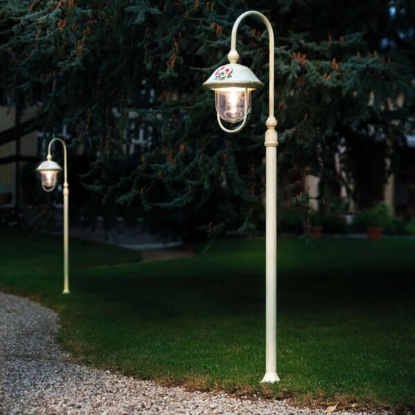 Lampioncino palo classico ferroluce bari a303 te e27 led alluminio lampada terra - Ferroluce