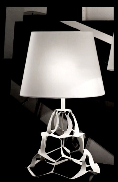 Abat-jour moderno selene anais 1046 011 009 e27 led metallo tessuto lampada tavolo - Selene Illuminazione