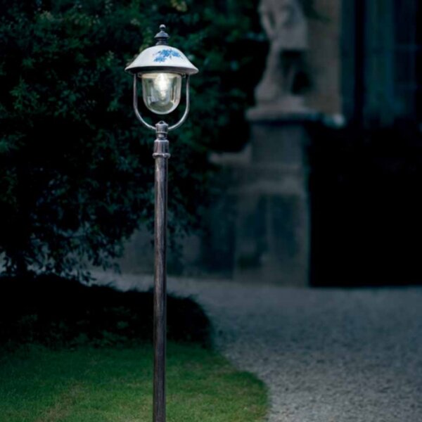 Lampioncino palo classico ferroluce bari a304 te e27 led alluminio lampada terra - Ferroluce